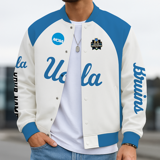 LIMITED DROP - NEW CUSTOMIZED|NCAA CWS24 UCB UCLA BRUINS BASEBALL JACKET, SATIN VARSITY JACKET