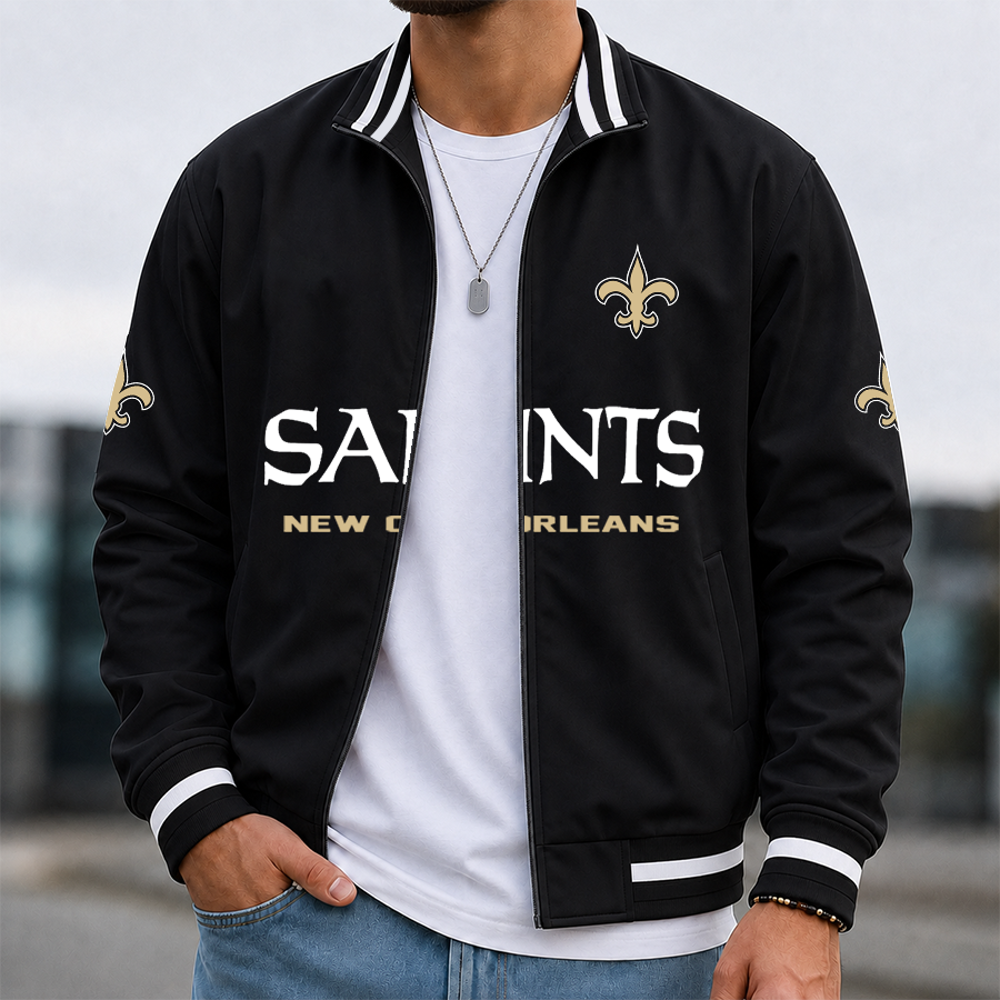 [SPECIAL OFFER] NEW CUSTOMIZED NFL24 NOS NEW ORLEANS SAINTS MEN'S CASUAL JACKET