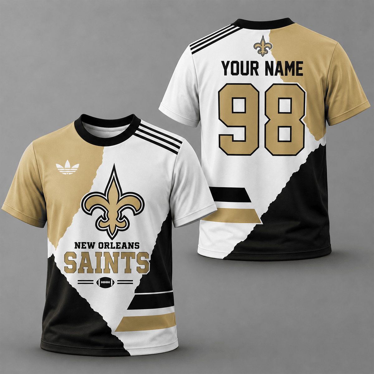 ELITE EDITION - NEW CUSTOMIZED NFL24 NOS NEW ORLEANS SAINTS T-SHIRTS, POLO SHIRT & ZIP POLO SHIRT