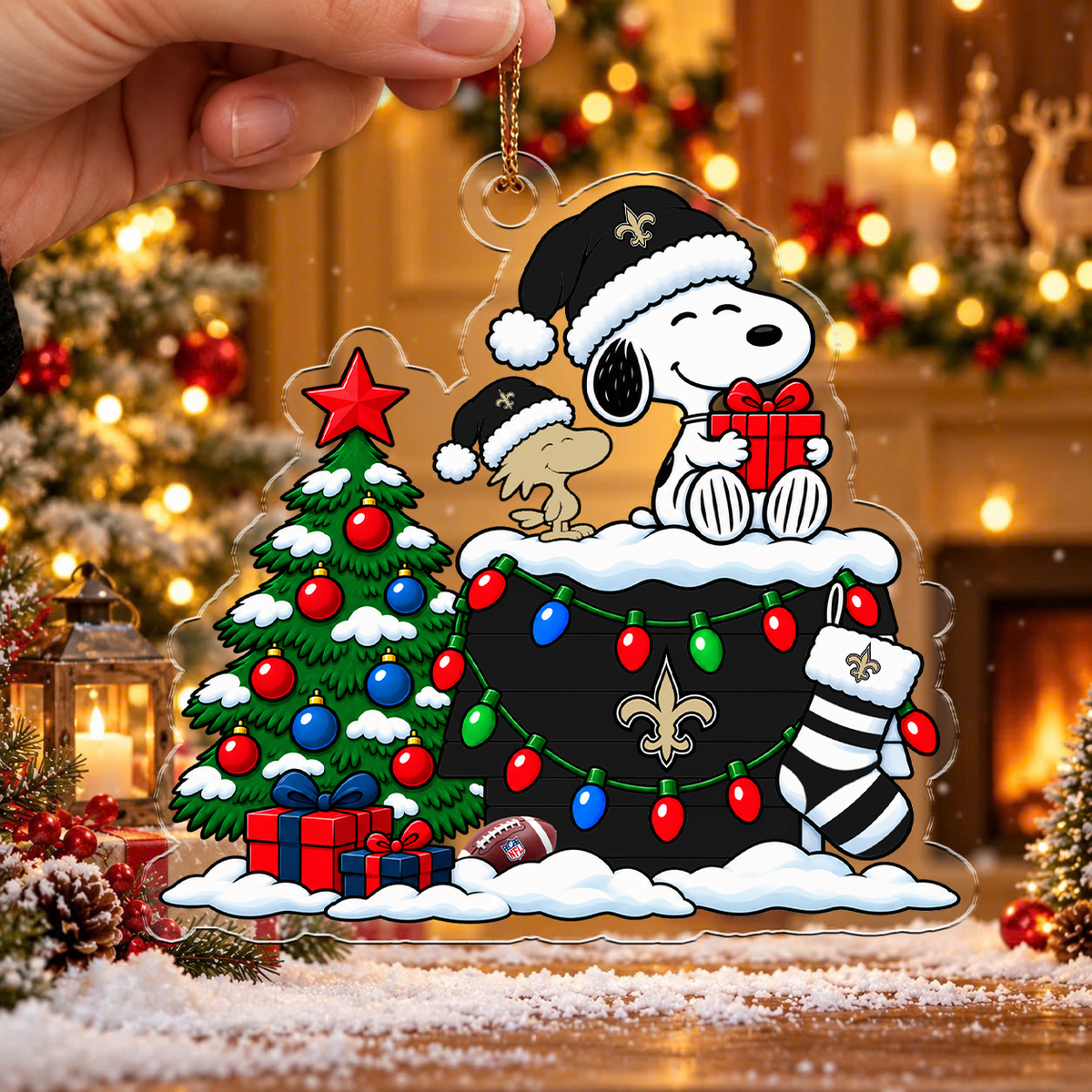 HOT DEAL - NEW CUSTOMIZED NFL24 NOS NEW ORLEANS SAINTS CHRISTMAS ACRYLIC ORNAMENT