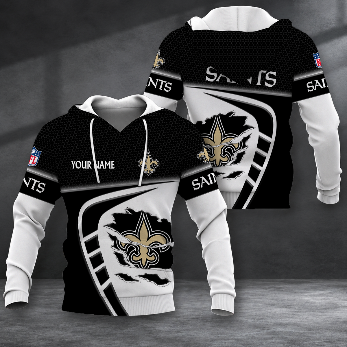 LIMITED EDITION - NEW CUSTOMIZED NFL24 NOS NEW ORLEANS SAINTS T-SHIRT, POLO SHIRT, ZIP POLO SHIRT, SWEATSHIRT, HOODIE & ZIP HOODIE