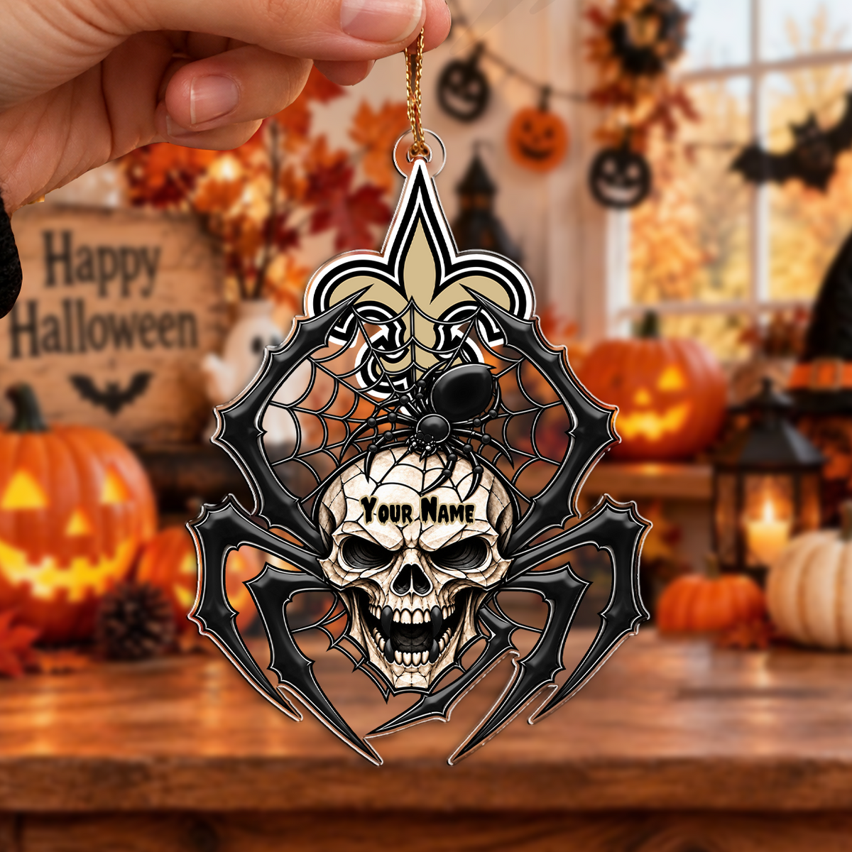 LIMITED EDITION - NEW CUSTOMIZED NFL24 NOS NEW ORLEANS SAINTS CHRISTMAS ACRYLIC ORNAMENT
