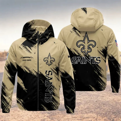 LIMITED EDITION - NEW CUSTOMIZED NFL24 NOS NEW ORLEANS SAINTS WINDBREAKER JACKET