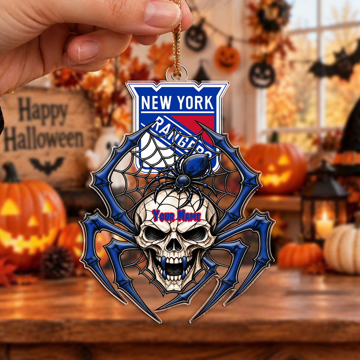 FINAL SALE - NEW CUSTOMIZED NHL24 NYR NEW YORK RANGERS HALLOWEEN ACRYLIC ORNAMENT