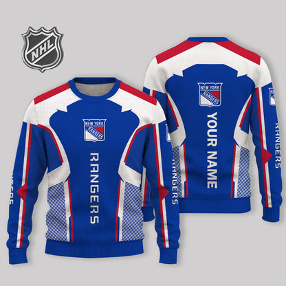 LIMITED EDITION - NEW CUSTOMIZED NHL24 NYR NEW YORK RANGERS UGLY SWEATER