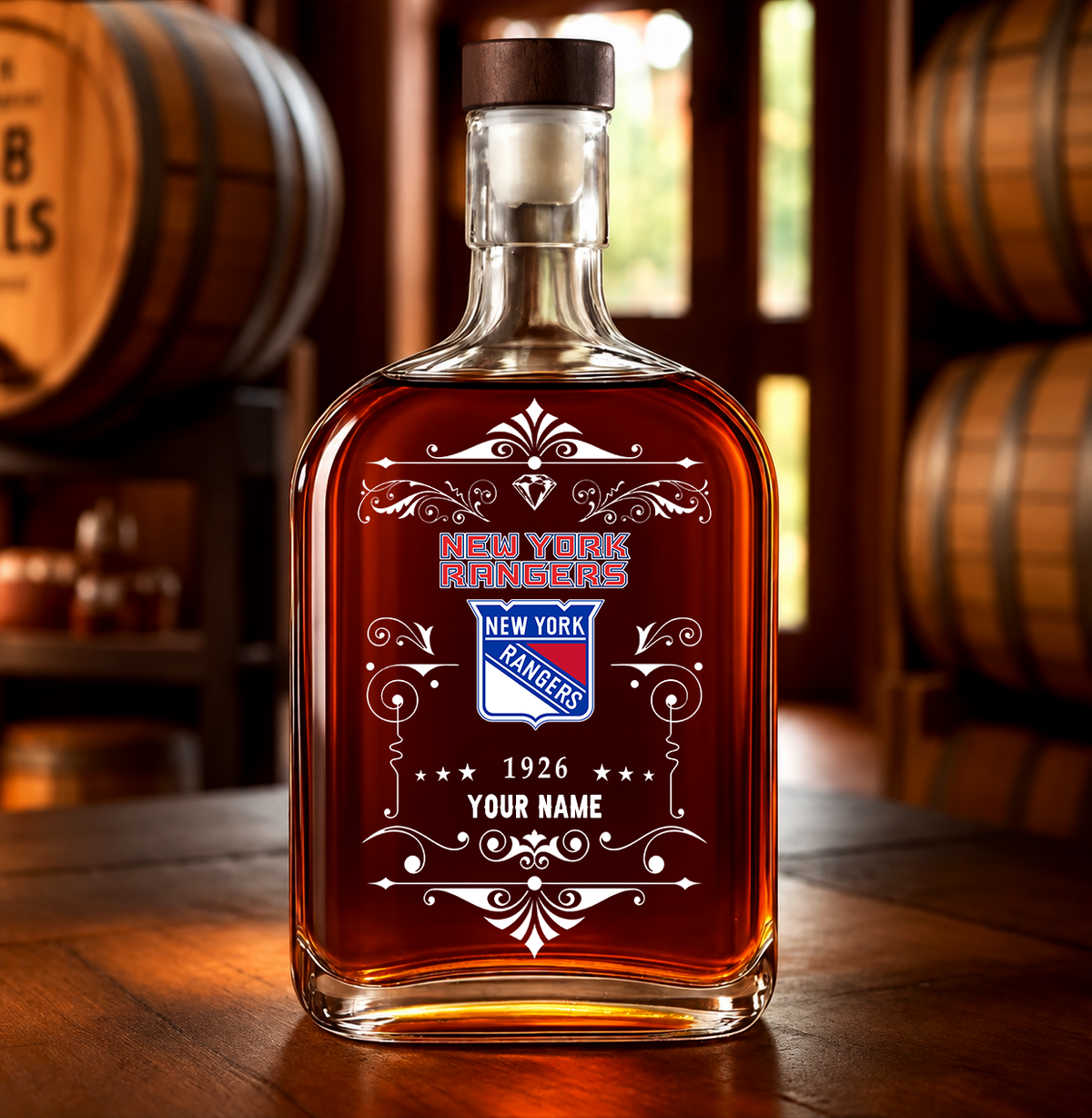 EXCLUSIVE EDITION - NEW CUSTOMIZED NHL24 NYR NEW YORK RANGERS LUXURY WHISKEY BOTTLE 450ML