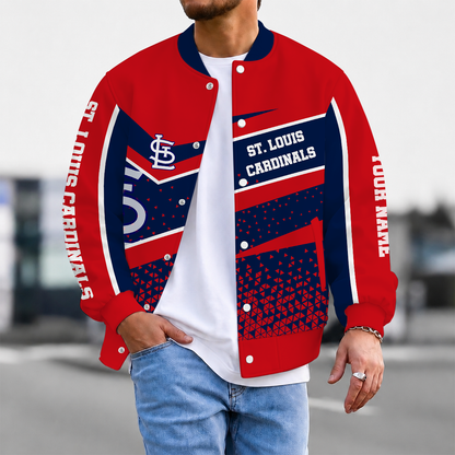 SPECIAL EDITION - NEW CUSTOMIZED MLB24 SLC ST. LOUIS CARDINALS SATIN VARSITY & BASEBALL JACKET