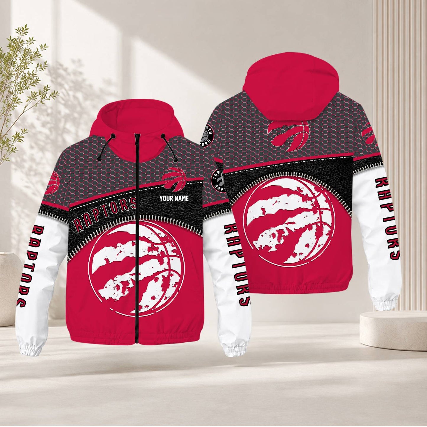 FLASH SALE - NEW CUSTOMIZED NBA24 TRA TORONTO RAPTORS WINDBREAKER JACKET