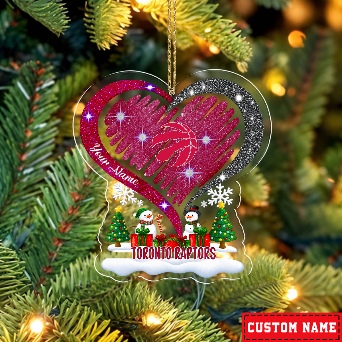 FLASH SALE - NEW CUSTOMIZED NBA24 TRA TORONTO RAPTORS CHRISTMAS ACRYLIC ORNAMENT