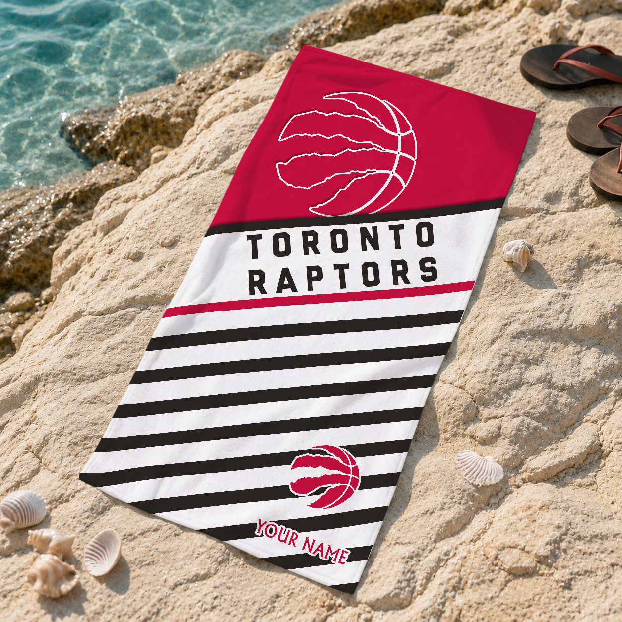 FINAL SALE - NEW CUSTOMIZED NBA24 TRA TORONTO RAPTORS BEACH TOWEL FOR FAN