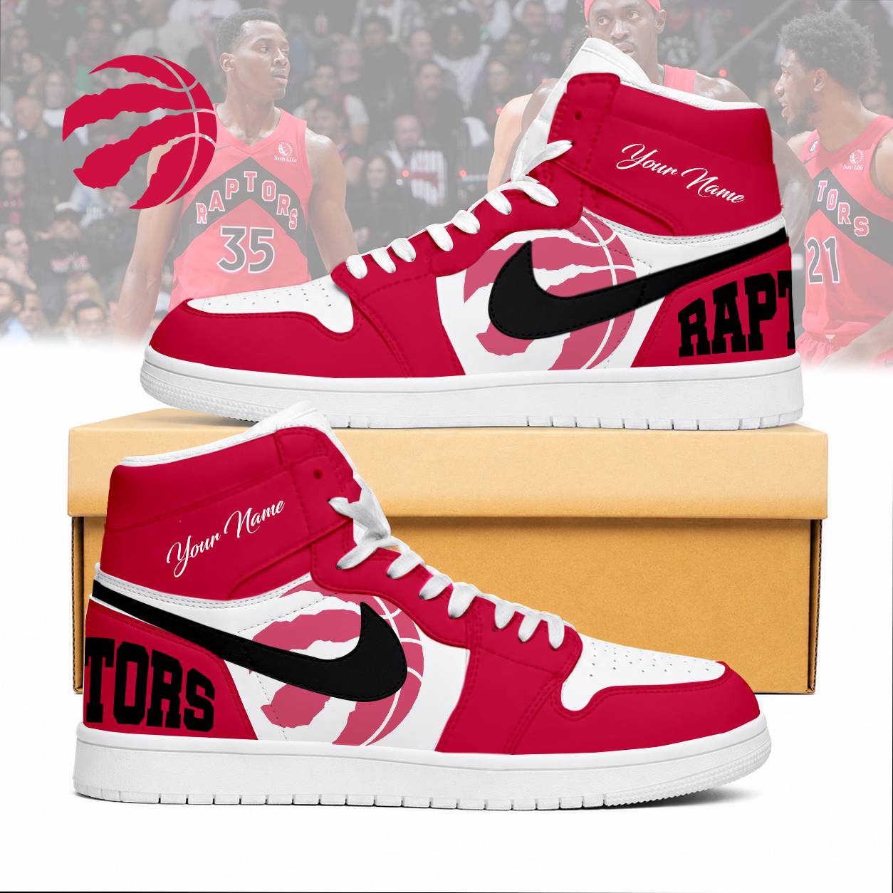 FINAL SALE - NEW CUSTOMIZED NBA24 TRA TORONTO RAPTORS AIR JORDAN SNEAKERS