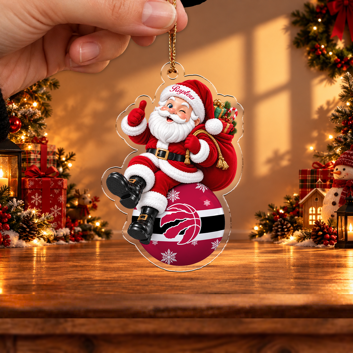 VIRAL EDITION - NEW CUSTOMIZED NBA24 TRA TORONTO RAPTORS CHRISTMAS ACRYLIC ORNAMENT