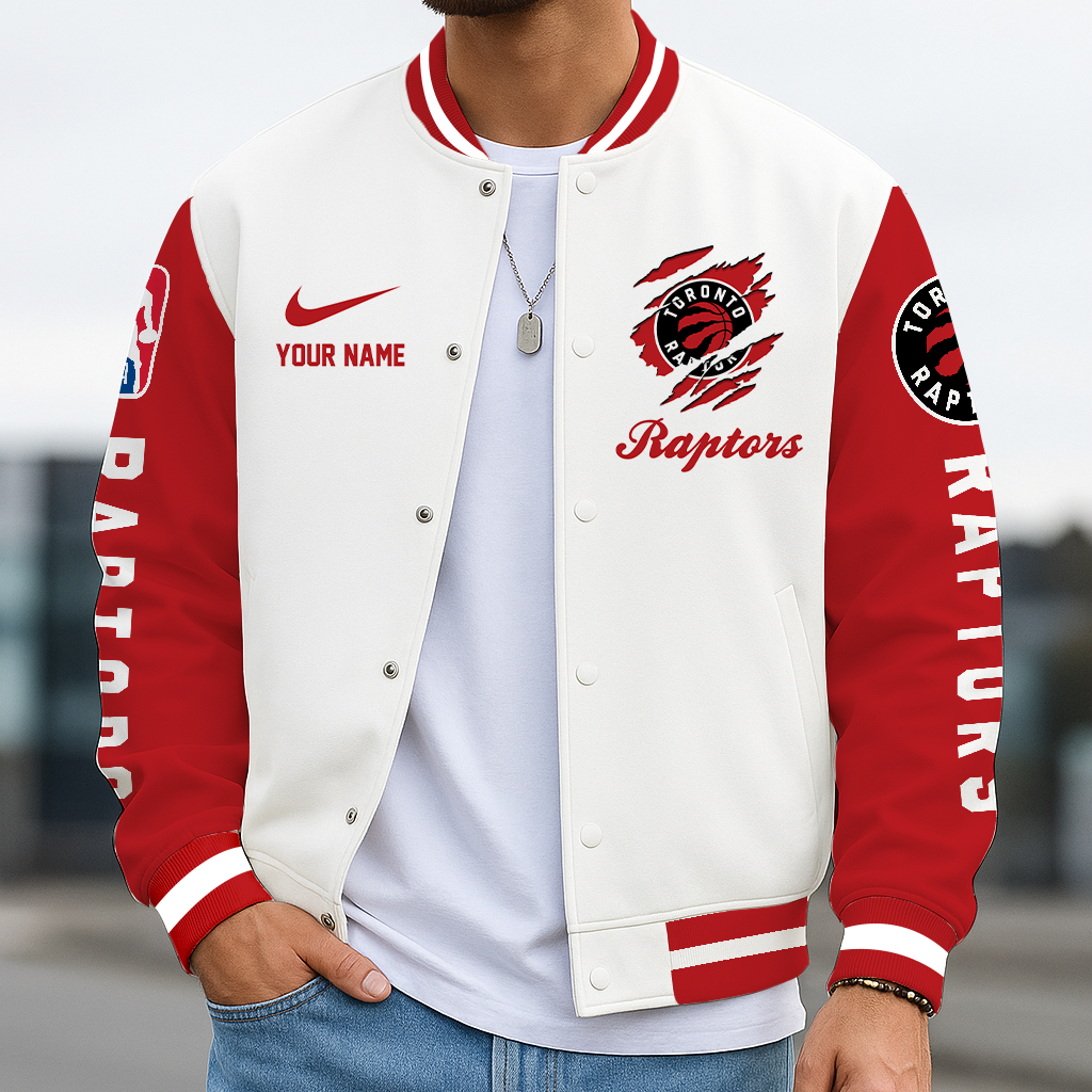 FINAL SALE - NEW CUSTOMIZED NBA24 TRA TR RAPTORS BASEBALL JACKET, SATIN VARSITY JACKET