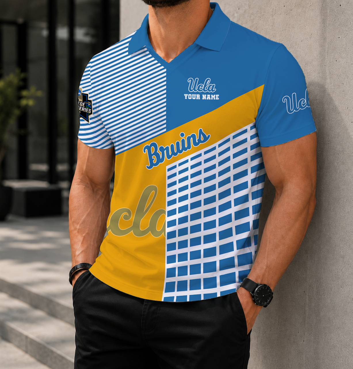 LIMITED EDITION - NEW CUSTOMIZED NCAA CWS24 UCB UCLA BRUINS POLO SHIRT