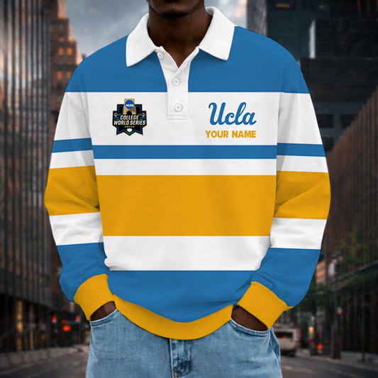 MEGA SALE - NEW CUSTOMIZED CWS NCAA24 UCB UCLA BRUINS UNISEX LONG SLEEVE POLO