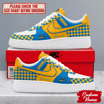 SPECIAL EDITION - NEW CUSTOMIZED NCAA CWS24 UCB UCLA BRUINS AF1 SHOES