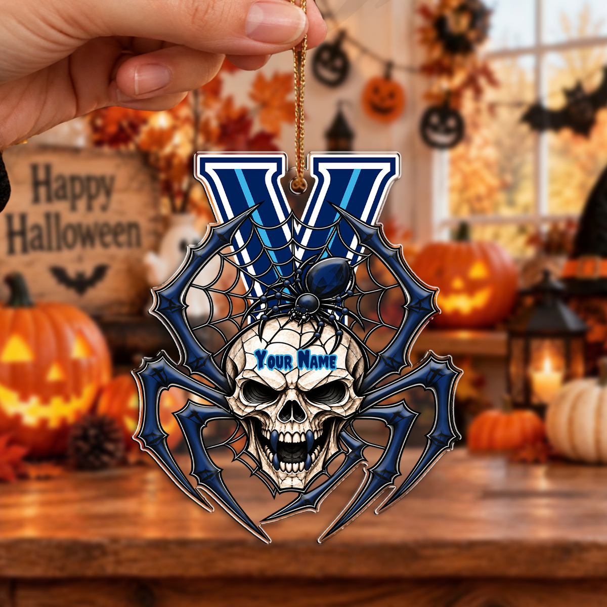 FINAL SALE - NEW CUSTOMIZED NCAA MAM24 VIW VILLANOVA WILDCATS HALLOWEEN ACRYLIC ORNAMENT