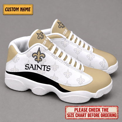 LIMITED EDITION - NEW CUSTOMIZED NFL24 NOS NEW ORLEANS SAINTS AIR JORDAN 13 LOW TOP SNEAKER