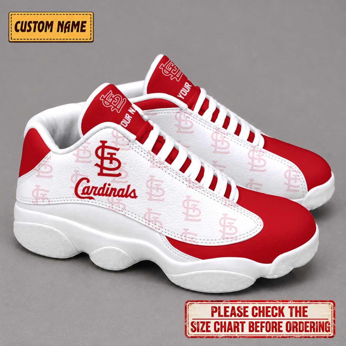 LIMITED EDITION - NEW CUSTOMIZED NFL24 SLC ST. LOUIS CARDINALS AIR JORDAN 13 LOW TOP SNEAKER