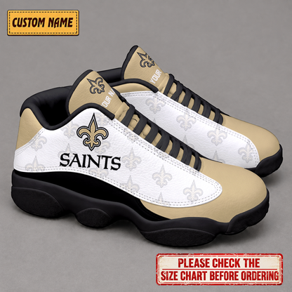 LIMITED EDITION - NEW CUSTOMIZED NFL24 NOS NEW ORLEANS SAINTS AIR JORDAN 13 LOW TOP SNEAKER
