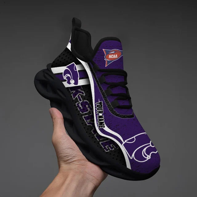HOT DEAL - NEW CUSTOMIZED NCAA FBS24 KSW KANSAS STATE WILDCATS CLUNKY SNEAKERS