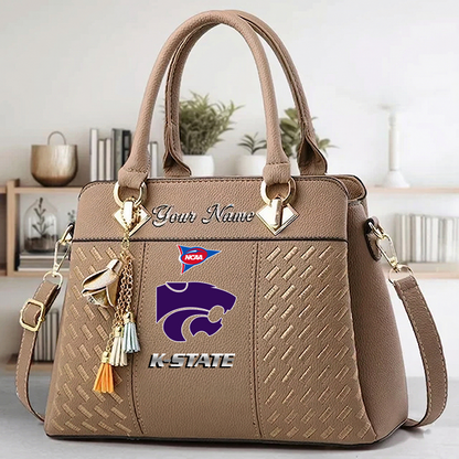 LIMITED EDITION - NEW CUSTOMIZED NCAA FBS24 KSW KS WILDCATS HANDBAG MULTICOLOR