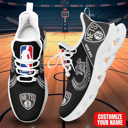 FINAL SALE - NEW CUSTOMIZED NBA25 BNE BROOKLYN NETS PREMIUM CLUNKY SNEAKERS