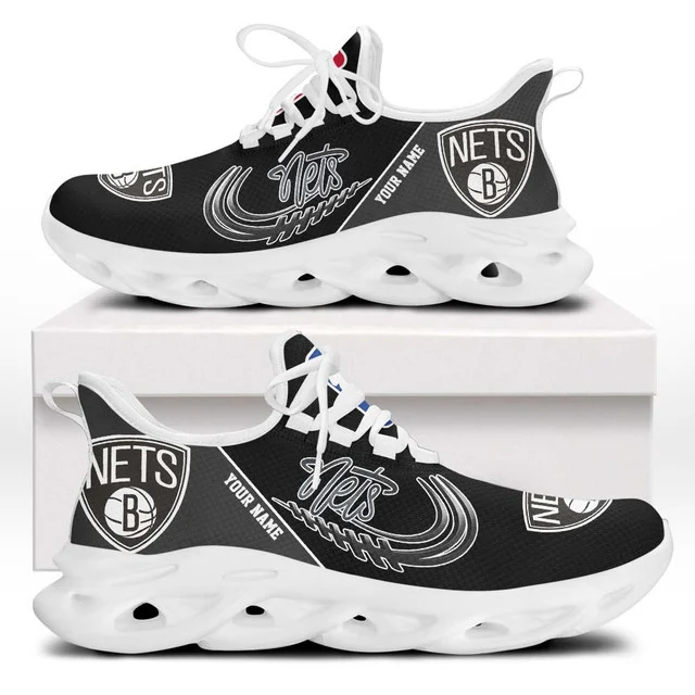 FINAL SALE - NEW CUSTOMIZED NBA25 BNE BROOKLYN NETS PREMIUM CLUNKY SNEAKERS