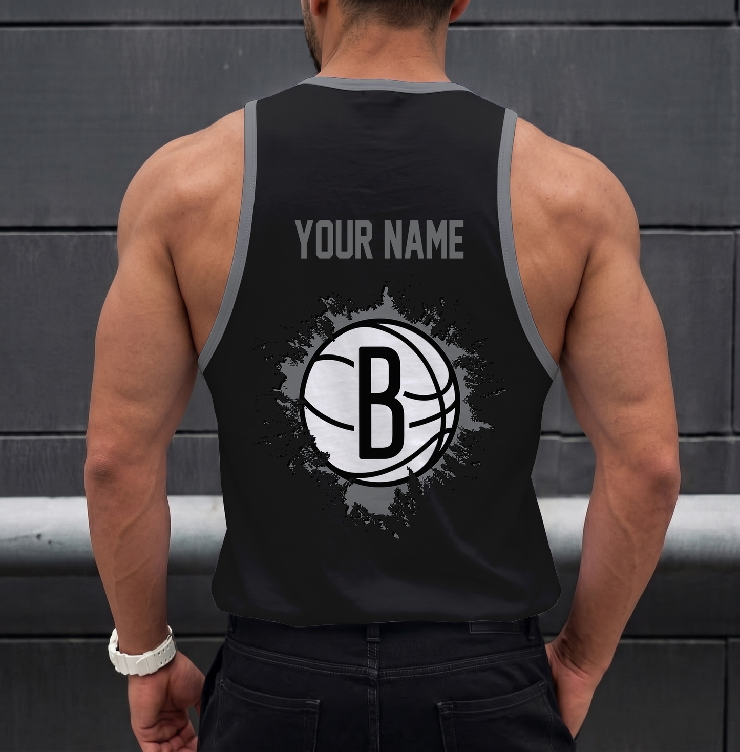 FINAL SALE - NEW CUSTOMIZED NBA25 BNE BROOKLYN NETS UNISEX TANK TOP
