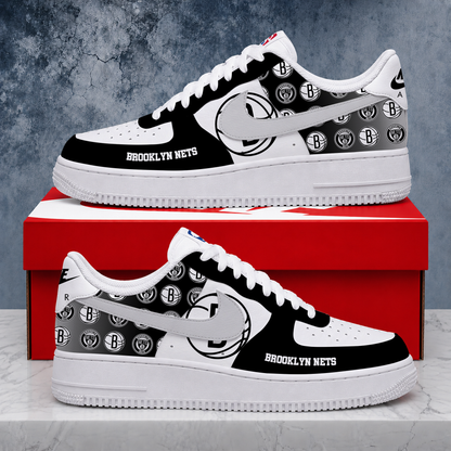 ELITE EDITION - NEW CUSTOMIZED NBA25 BNE BROOKLYN NETS AF1 SNEAKERS