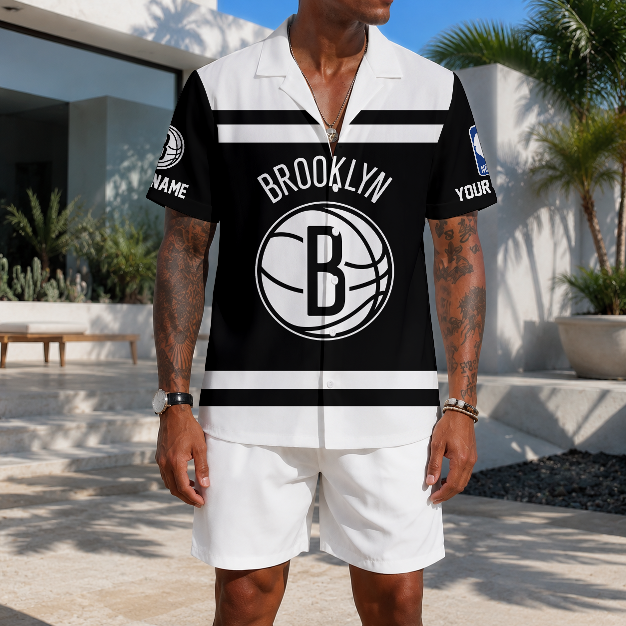 LIMITED EDITION - NEW CUSTOMIZED NBA25 BNE BROOKLYN NETS UNISEX HAWAIIAN SHIRT