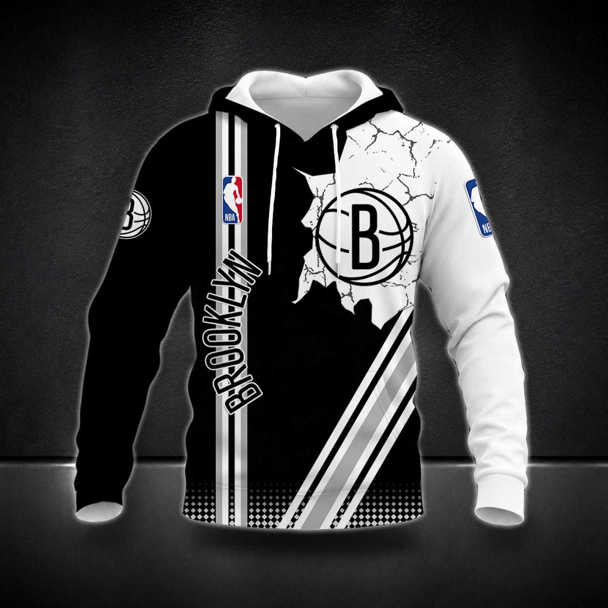 FINAL SALE - NEW CUSTOMIZED NBA25 BNE BROOKLYN NETS T-SHIRT, POLO SHIRT, ZIP POLO SHIRT, SWEATSHIRT, HOODIE & ZIP HOODIE