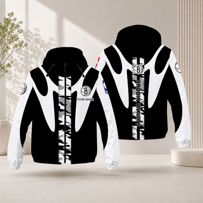 LIMITED EDITION - NEW CUSTOMIZED NBA25 BNE BROOKLYN NETS WINDBREAKER JACKET