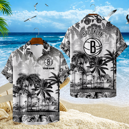 FINAL SALE - NEW CUSTOMIZED NBA25 BNE BROOKLYN NETS UNISEX HAWAIIAN SHIRT