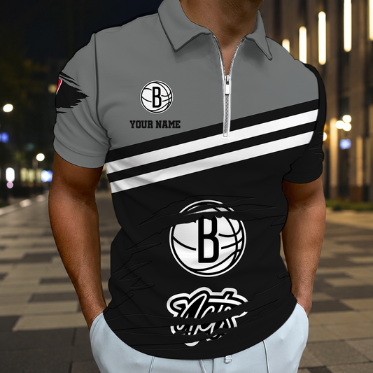 FINAL SALE - NEW CUSTOMIZED NBA25 BNE BROOKLYN NETS T-SHIRT, POLO SHIRT, ZIP POLO SHIRT, SWEATSHIRT, HOODIE & ZIP HOODIE