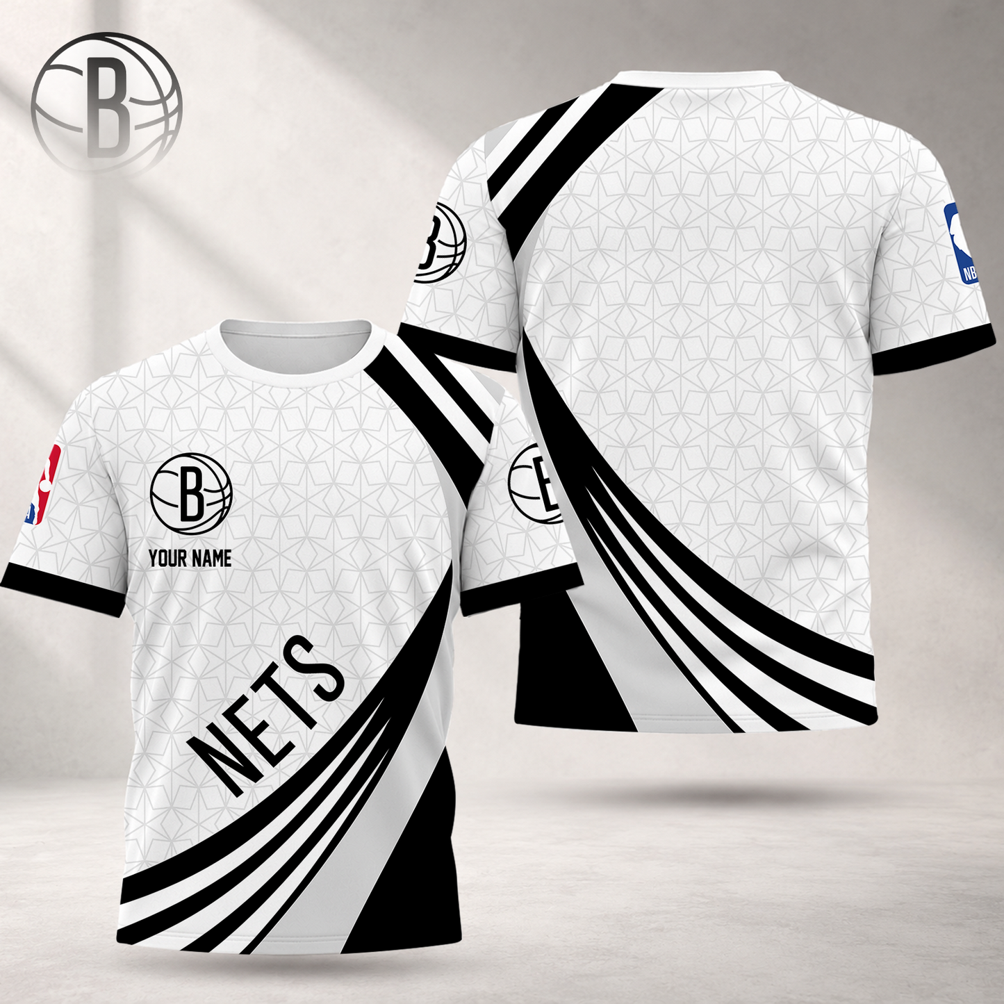 FINAL SALE - NEW CUSTOMIZED NBA25 BNE BROOKLYN NETS T-SHIRT, POLO SHIRT, ZIP POLO SHIRT, SWEATSHIRT, HOODIE & ZIP HOODIE