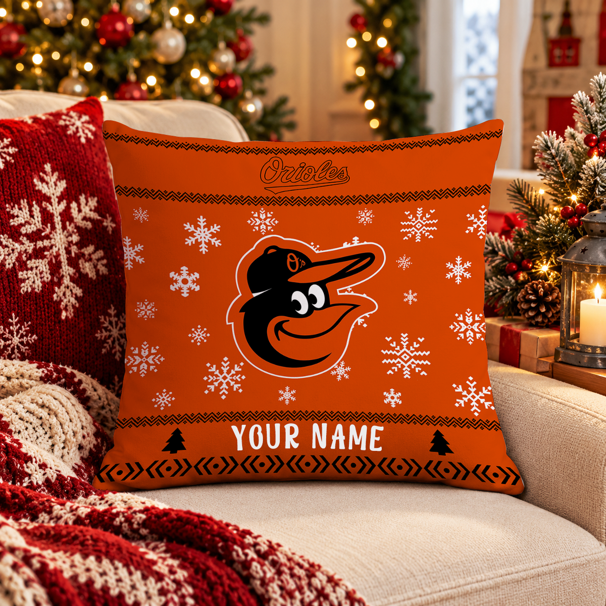 FINAL SALE - NEW PERSONALIZED MLB25 BOS BALTIMORE ORIOLES PILLOW CASE