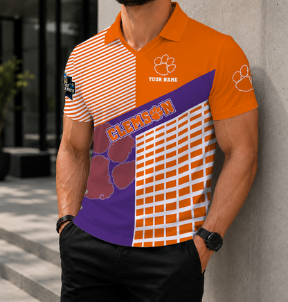 LIMITED EDITION - NEW CUSTOMIZED NCAA CWS25 CST CLEMSON TIGERS POLO SHIRT