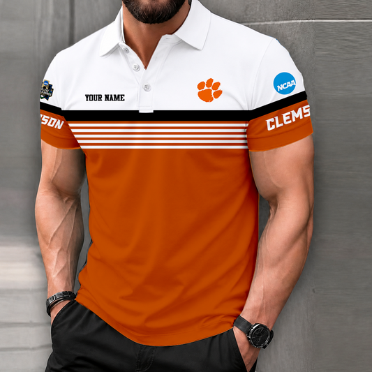 LIMITED EDITION - NEW CUSTOMIZED NCAA CWS25 CST CLEMSON TIGERS POLO SHIRT