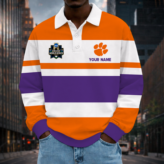 MEGA SALE - NEW CUSTOMIZED CWS NCAA25 CST CS TIGERS UNISEX LONG SLEEVE POLO