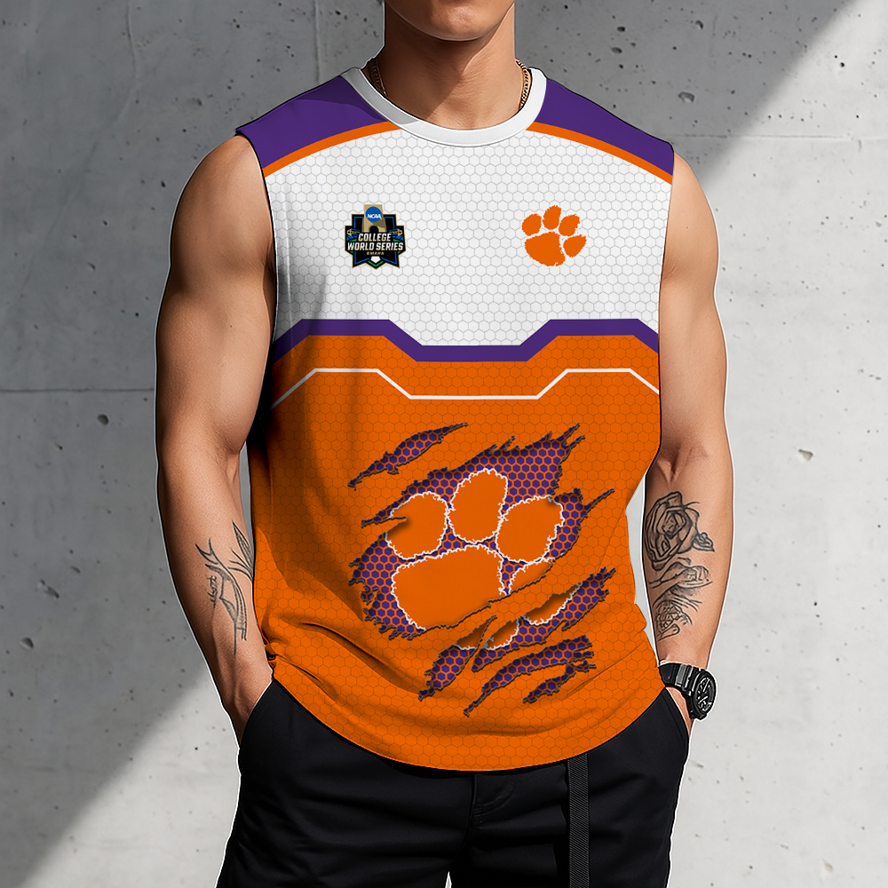 LIMITED EDITION - NEW CUSTOMIZED NCAA CWS25 CST CLEMSON TIGERS MEN'S GYM SHIRT