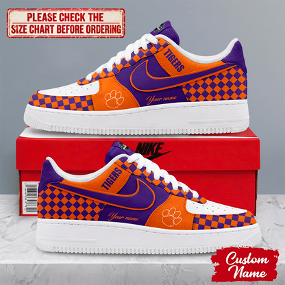 SPECIAL EDITION - NEW CUSTOMIZED NCAA CWS25 CST CLEMSON TIGERS AF1 SHOES