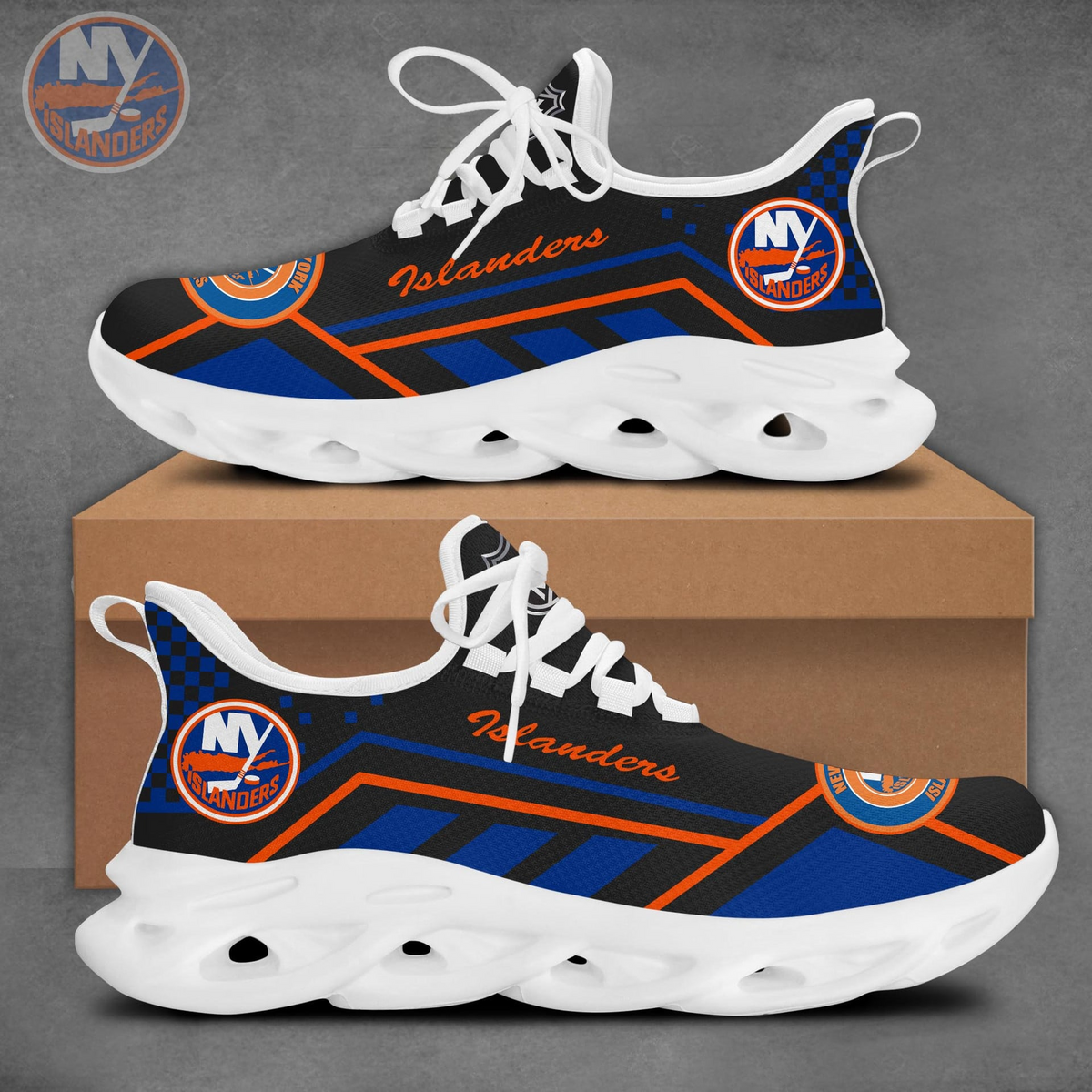 LIMITED EDITION - NEW CUSTOMIZED NHL25 NYI NEW YORK ISLANDERS CLUNKY SNEAKERS