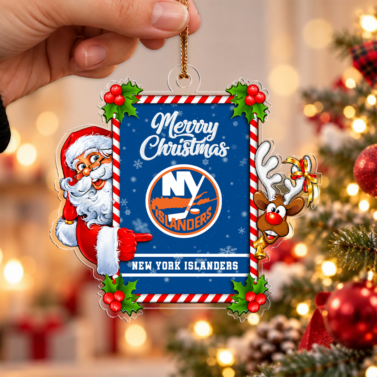 VIRAL EDITION - NEW CUSTOMIZED NHL25 NYI NEW YORK ISLANDERS CHRISTMAS ACRYLIC ORNAMENT