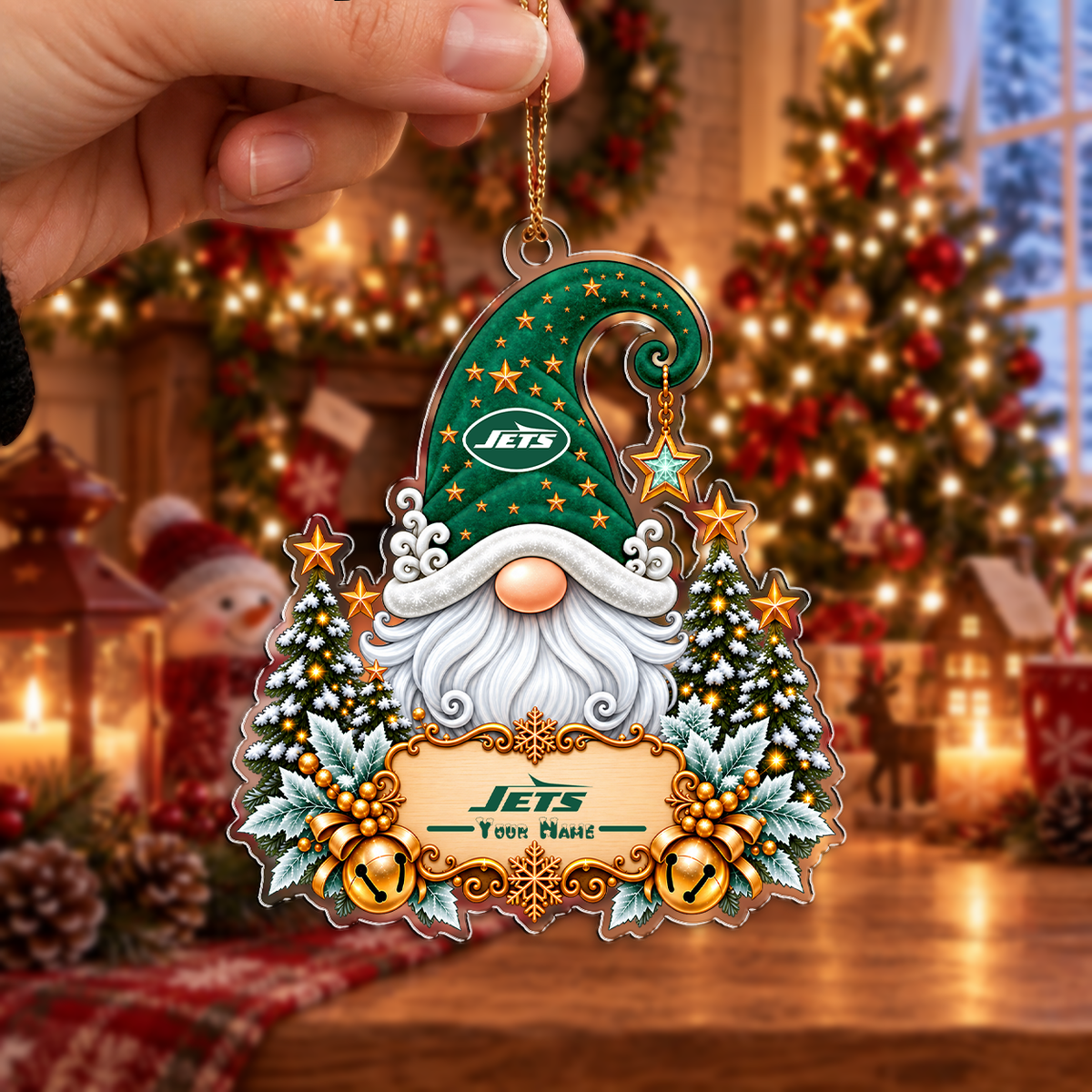 LIMITED EDITION - NEW CUSTOMIZED NFL25 NYJ NEW YORK JETS CHRISTMAS ACRYLIC ORNAMENT