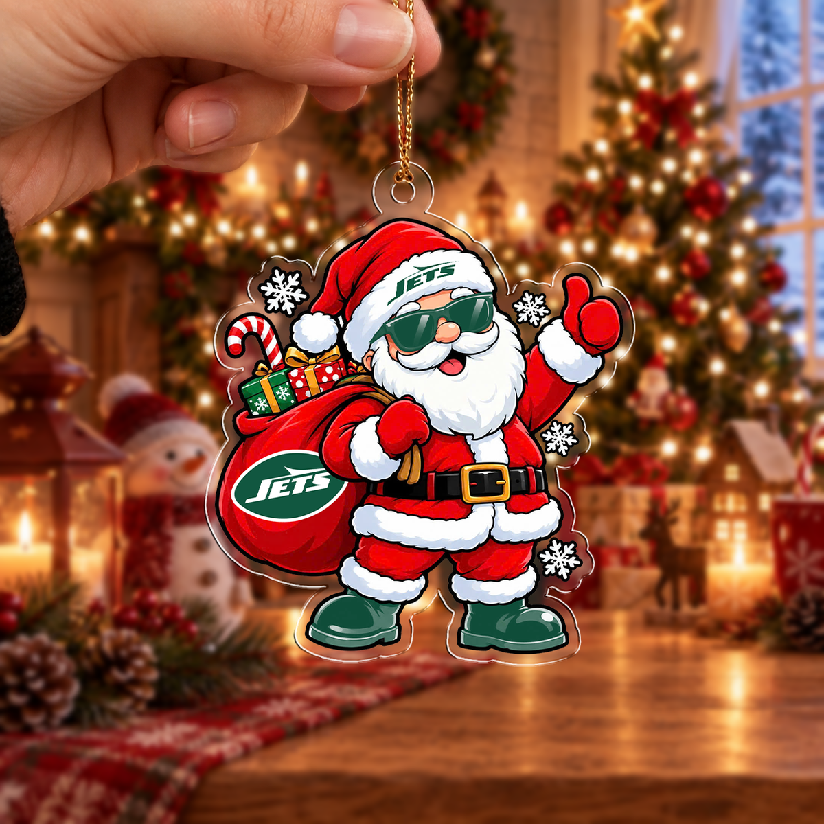 LIMITED EDITION - NEW CUSTOMIZED NFL25 NYJ NEW YORK JETS ACRYLIC ORNAMENT