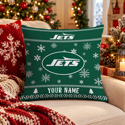 FINAL SALE - NEW PERSONALIZED NFL25 NYJ NEW YORK JETS PILLOW CASE