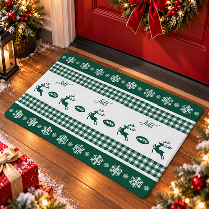 ELITE EDITION - NEW CUSTOMIZED NFL25 NYJ NEW YORK JETS WATER-ABSORBENT FLOOR MAT