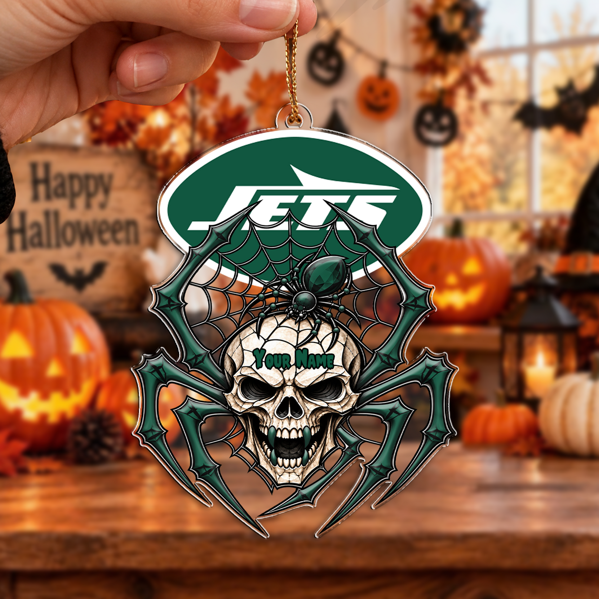 LIMITED EDITION - NEW CUSTOMIZED NFL25 NYJ NEW YORK JETS CHRISTMAS ACRYLIC ORNAMENT