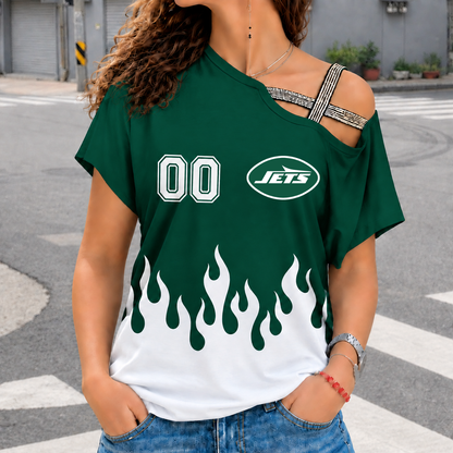 LIMITED EDITION - NEW CUSTOMIZED NFL25 NYJ NEW YORK JETS WOMEN'S SHOULDER SHIRT